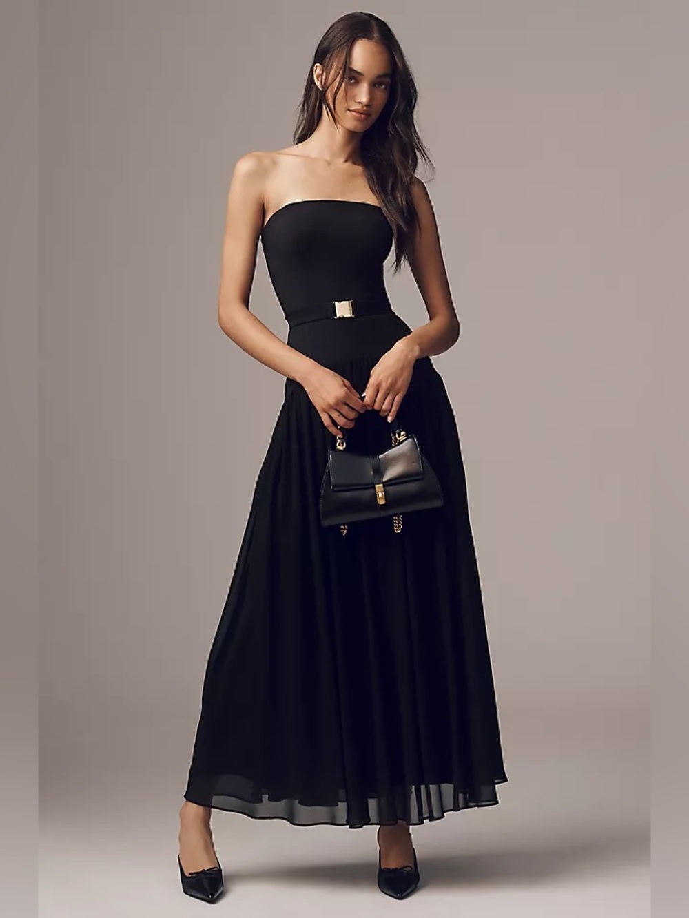 Hutch black Carmel Strapless Belted Drop-Waist Maxi Dress - Picture 2 of 8